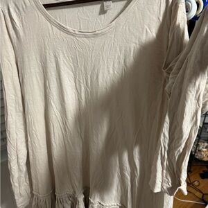 Logo by Lori Goldstein long sleeve beige shirt.